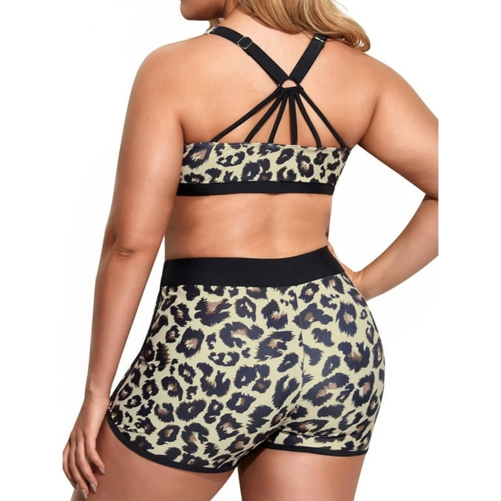 Rivelino Plus Size 3 Piece Tankini Tummy Control swimsuit with Boy Shorts NWOT - Picture 5 of 13